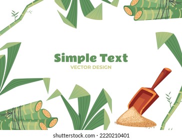 Bamboo sugar cane forest tree frame banner background abstract concept. Vector graphic design illustration element
