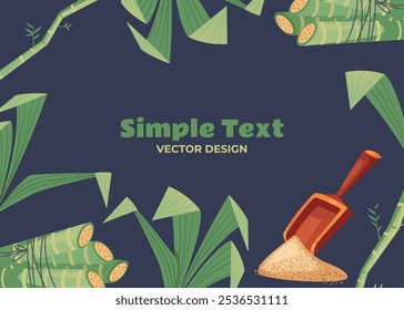 Bamboo sugar cane forest tree frame banner background abstract concept. Vector graphic design illustration element