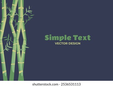 Bamboo sugar cane forest tree frame banner background abstract concept. Vector graphic design illustration element