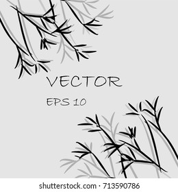 Bamboo sumi-e vector illustration