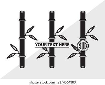 Bamboo SVG Monogram Printable Vector Illustration