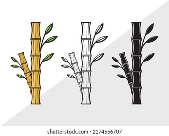 Bamboo SVG Printable Vector Illustration