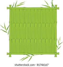 Bamboo texture in the frame. Vector