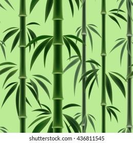 Bamboo thickets. Vector seamless pattern.