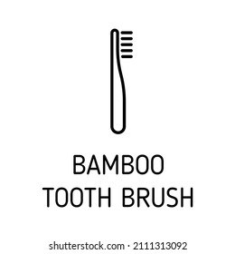 bamboo tooth brush outline vector icon isolated on white background. bamboo tooth brush flat icon for web, mobile and user interface design. refuse reduce reuse recycle rot and zero waste eco friendly