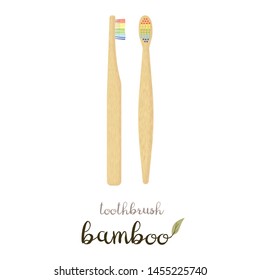 Bamboo Toothbrush Care with different types of bristles. Go Green, Zero Waste.