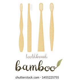 Bamboo Toothbrush Care with different types of bristles. Go Green, Zero Waste.