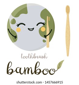 Bamboo Toothbrush Care with different types of bristles. Go Green, Zero Waste.