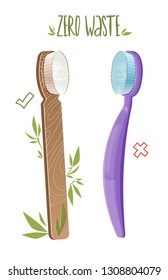 Bamboo toothbrush. Eco friendly materials