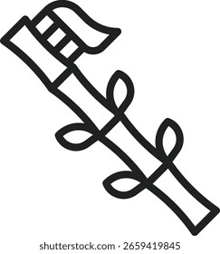 Bambus Zahnbürste Symbol Vektorbild. Geeignet für mobile Apps, Web-Apps und Printmedien.