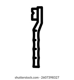 bamboo toothbrush sustainable beauty line icon vector. bamboo toothbrush sustainable beauty sign. isolated contour symbol black illustration