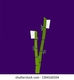 Bamboo toothbrush  zero waste concept vector illustration