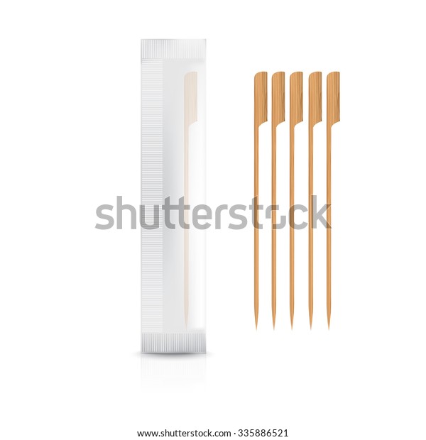 Bamboo Toothpick One Way Packaging Isolated Stock Vector (Royalty Free ...