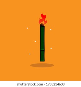 bambú antorcha vector gráfico ilustración de diseño.antorcha para musulmanes en Java con el propósito de celebrar festividades