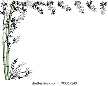 Bamboo Tree Border Stock Vector (Royalty Free) 703367143 | Shutterstock