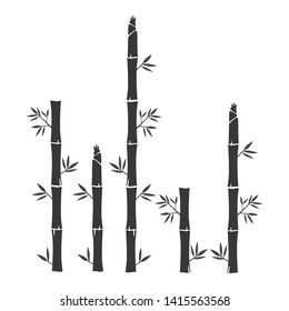 Bamboo tree and Bamboo grass silhouette background vector