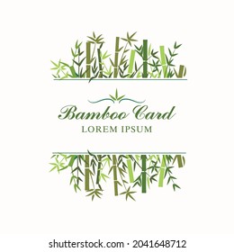 Ilustración vectorial de la tarjeta de saludo de árbol de bambú
