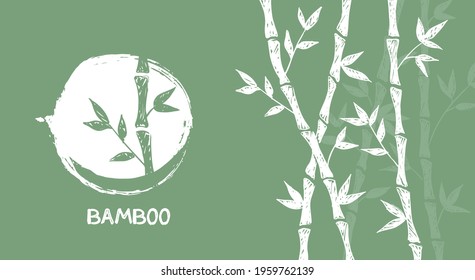 Bamboo tree. Hand drawn style. Vector illustrations.	