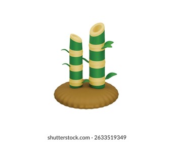 bamboo tree icon 3d illustration render