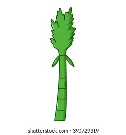 Bamboo tree icon in cartoon style isolated on white background
