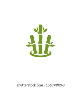 Bamboo tree icon logo design inspiration vector template