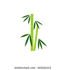 Bamboo tree icon, logo. Flat design. Isolated. Vector illustration.