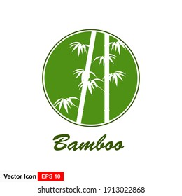 Icono de árbol de bambú sobre fondo blanco