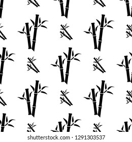 Bamboo Tree Icon Seamless Pattern Vector Art Illustration