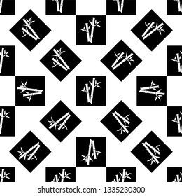 Bamboo Tree Icon Seamless Pattern Vector Art Illustration