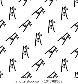 Bamboo Tree Icon Seamless Pattern Vector Art Illustration