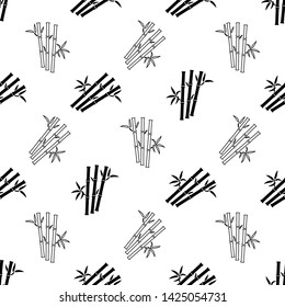 Bamboo Tree Icon Seamless Pattern Vector Art Illustration