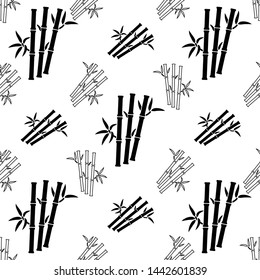 Bamboo Tree Icon Seamless Pattern Vector Art Illustration