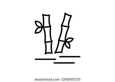 bamboo tree icon, zen garden. icon related to meditation, wellness, spa. line icon style. simple vector design editable