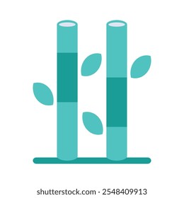 Bamboo tree icons, minimalist vector illustration and transparent graphic element. Isolated on white background