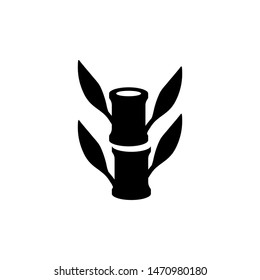 Bamboo Tree with leaf of Spa. Flat Vector Icon illustration. Simple black symbol on white background. Bamboo Tree with leaf of Spa sign design template for web and mobile UI element