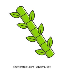 icono de hojas de árbol de bambú aislado