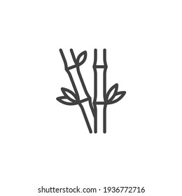Icono de la línea del árbol de bambú. signo de estilo lineal para concepto móvil y diseño web. Icono vector de contorno de planta de bambú. Símbolo, ilustración del logotipo. Gráficos vectoriales