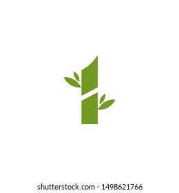 Bamboo tree logo design vector illustration template 