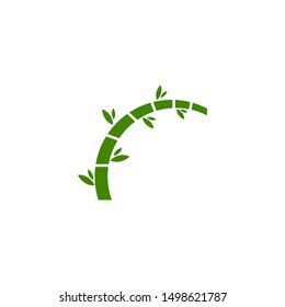 Bamboo tree logo design vector illustration template 