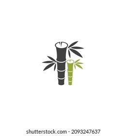 Bamboo tree logo icon design illustration vector template