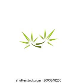Bamboo tree logo icon design illustration vector template