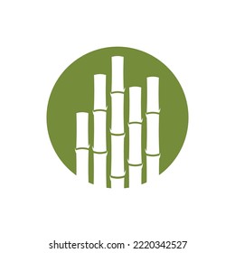 Ilustración del logotipo del árbol de bambú vectorial plantilla de diseño plano