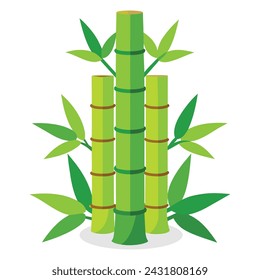 Árbol de bambú parte de bambú Ilustración de vector plano aislado