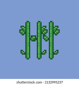 bamboo tree in pixel style