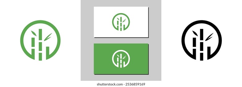 bamboo tree sign icon white and black logo