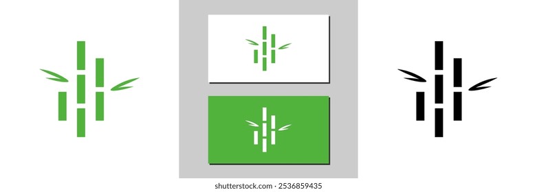 bamboo tree sign icon white and black logo