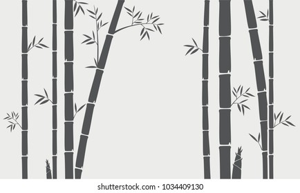 Bamboo tree silhouette background 