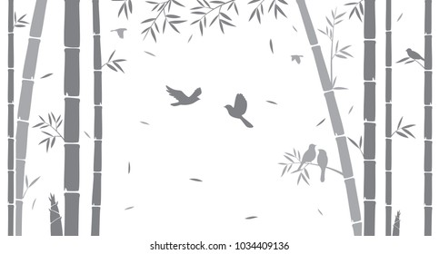 Bamboo tree silhouette background 