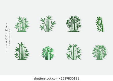 Bamboo tree silhouette set , beauty in nature 