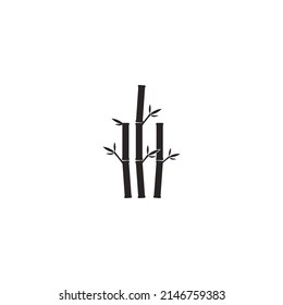 bamboo tree vector icon illustration logo design.